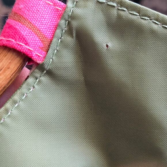 NWT Neiman Marcus Canvas Small Tote Bamboo Handles - Picture 7 of 7